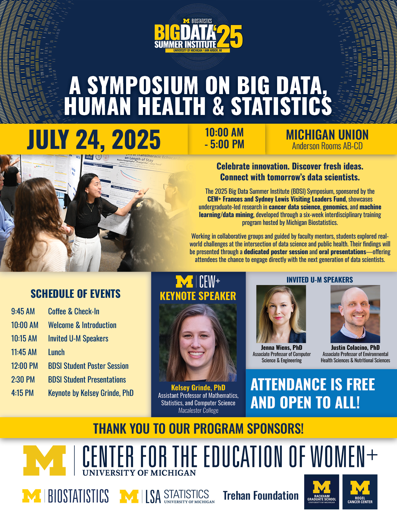 BDSI sympsoium flyer for July 24, 2025 event featuring student presentations and featured lectures.