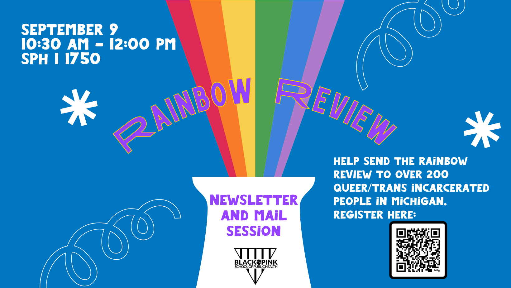 Event Flyer for BPSPH Rainbow Review Session