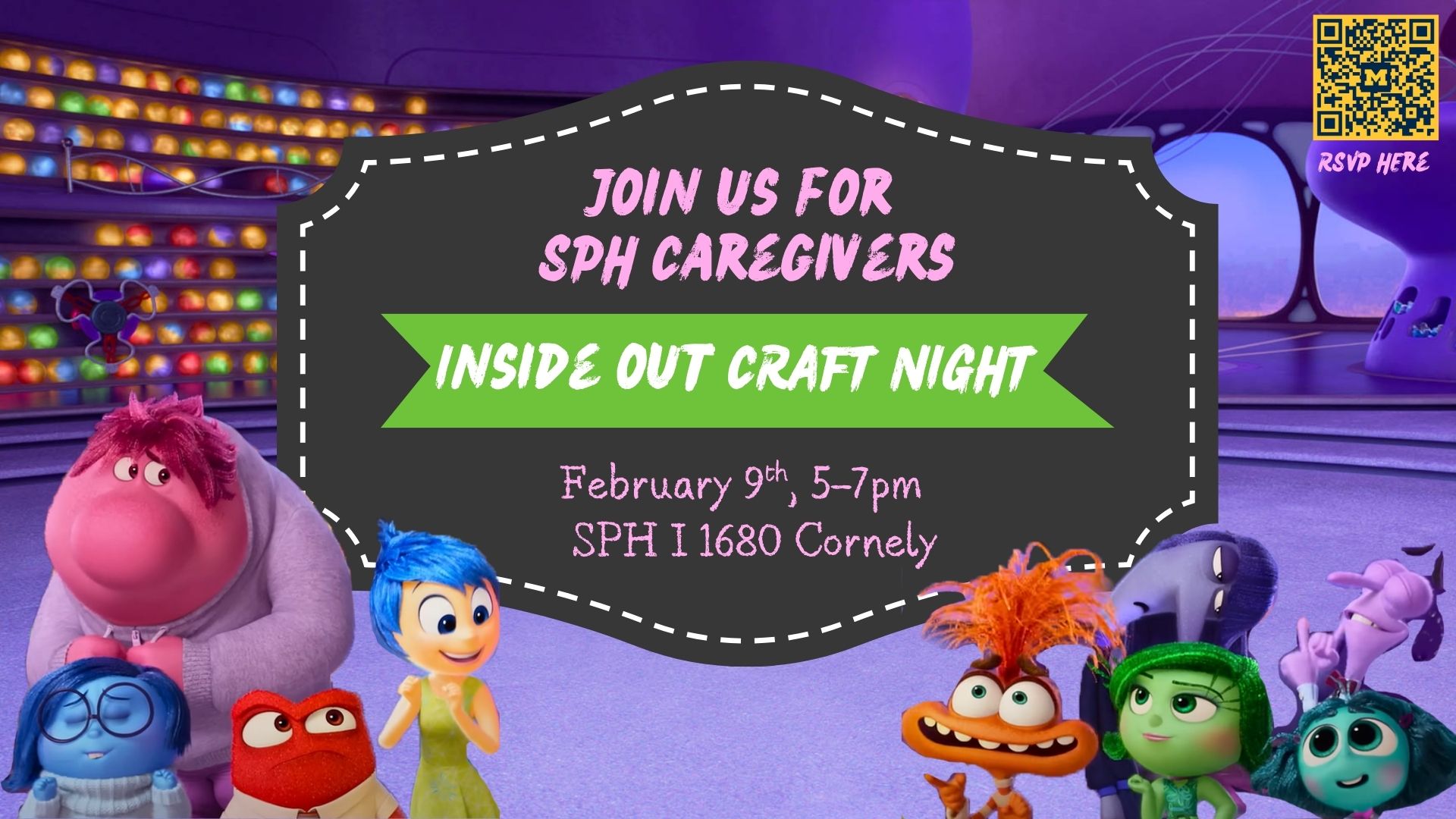 Event Flyer for SPH Caregivers Craft Night - Inside Out 2