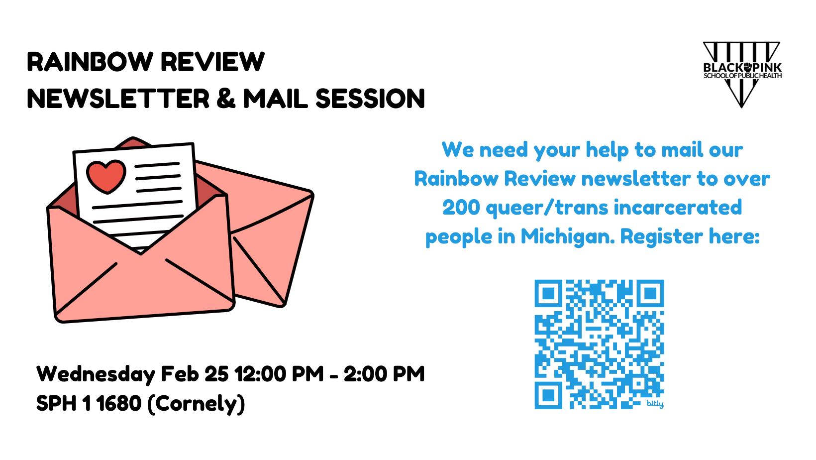 Event Flyer for BPSPH Rainbow Review Session