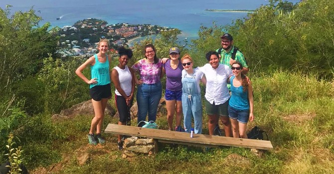 Group picture near the water