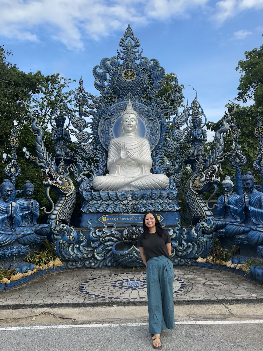 Trainee visiting temple in Thailand