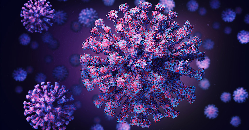 Illustration of a coronavirus.