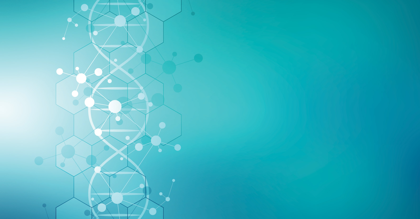 Illustration of DNA strand and molecular structure.