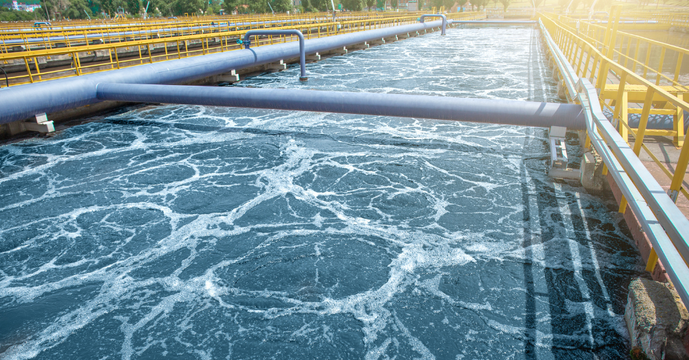 A wastewater treatment center.