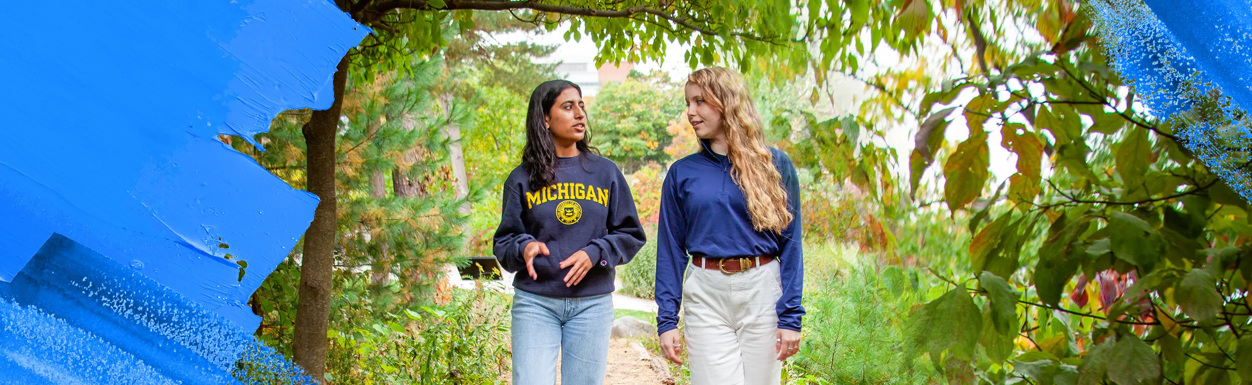 undergraduates students walking outside