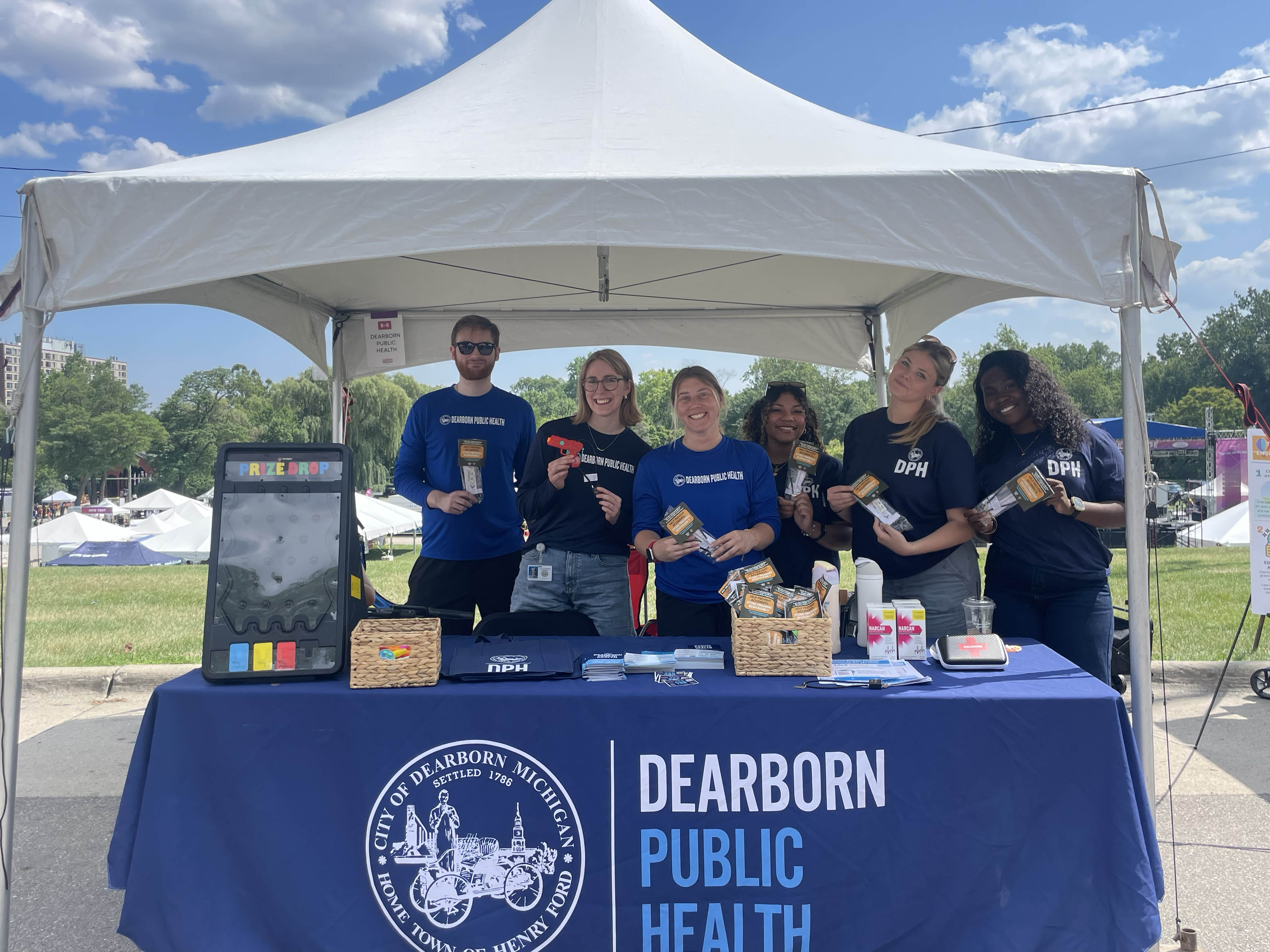 DPH fellows gave out gun locks during Dearborn’s Homecoming event.